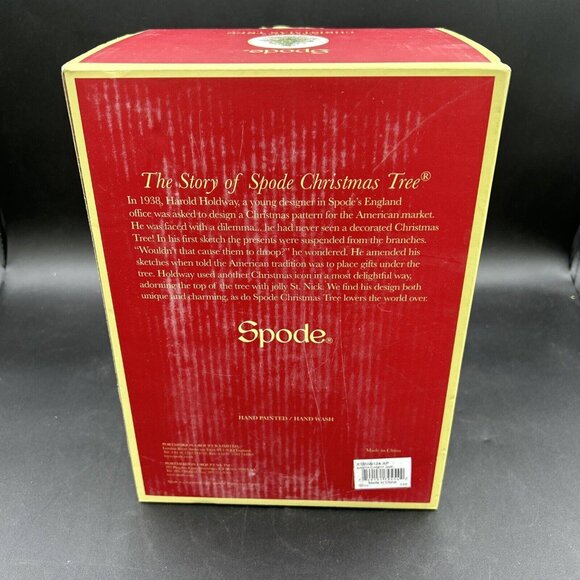 Spode Christmas Tree Black and White Santa Candy Jar, Ceramic Christmas 8-Inch - Picture 3 of 3